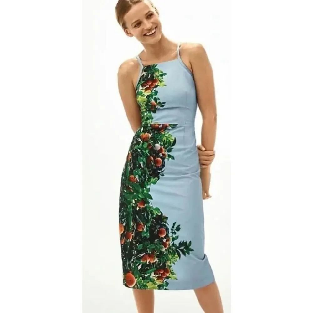 Anthropologie Maeve orange grove print dress size 0